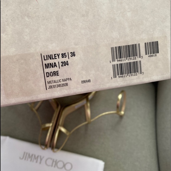 Jimmy Choo linley 85 cage strap sandals Gold NWT 35,36 - Picture 10 of 13